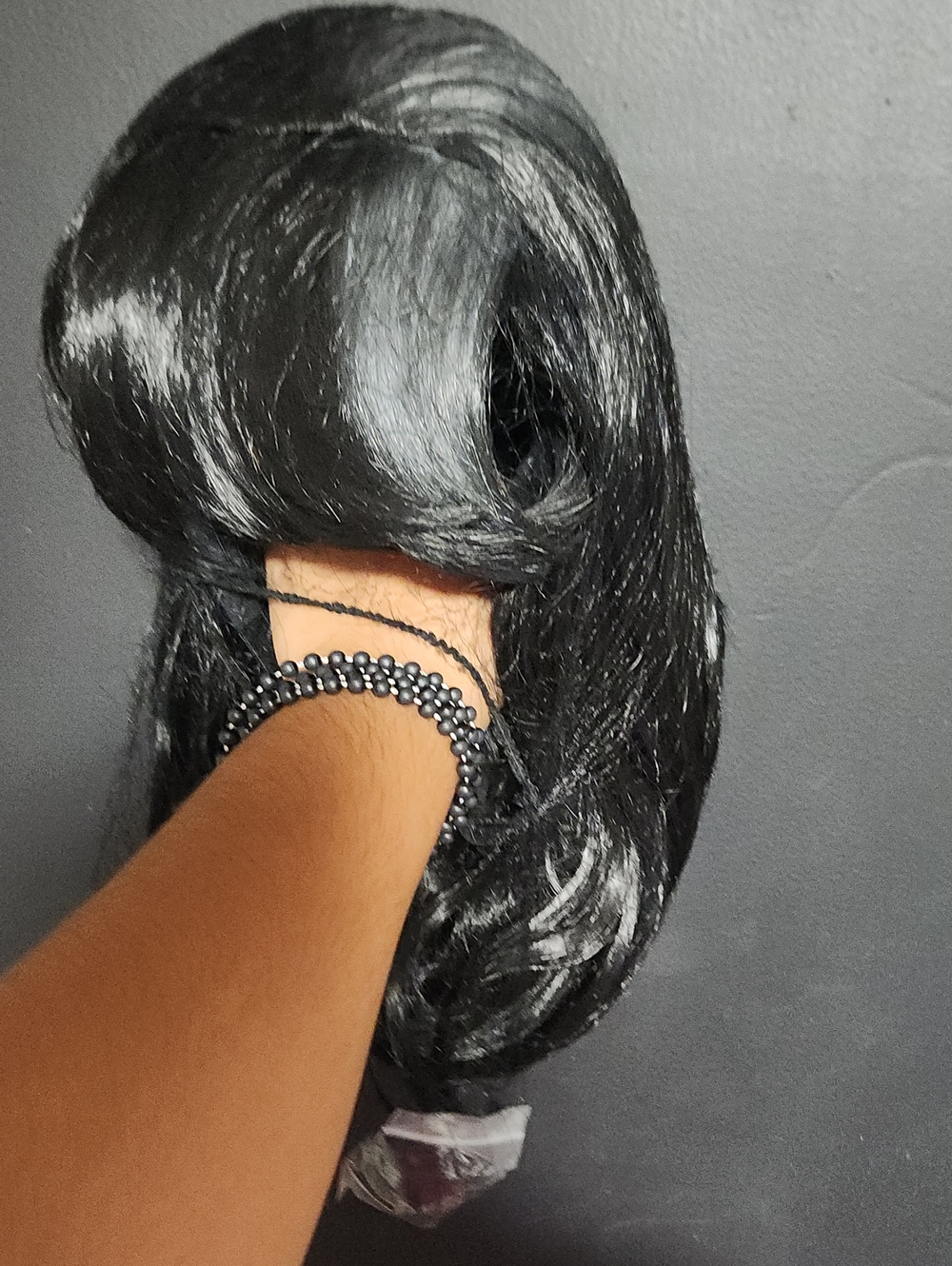 SHEIN Black Synthetic Hairpiece with Side Bangs